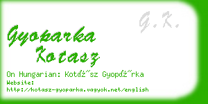 gyoparka kotasz business card